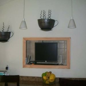 Large decorative 3D tin coffee cups wall decor